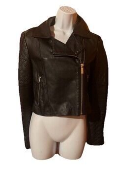 Bagatelle City Womens Leather Moto Jacket Asymmetrical Zip Edgy Capsule Classic
